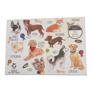 Dogs By Rae Dunn 1000 Piece Puzzle By Magenta New Sealed 27”x 20” Boxer Corgi